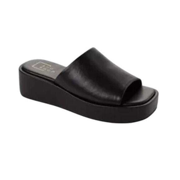 Shu Shop Shoes - Shu Shop | Black Size 8 Lourdes Slide Sandals Wedge